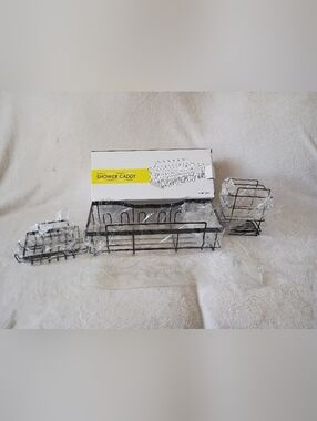 Black Metal Shower Caddy Set